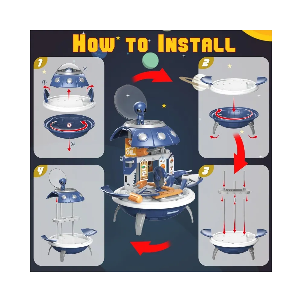 WOOPIE Warsztat 3w1 Plecak Projektor UFO 52 el.