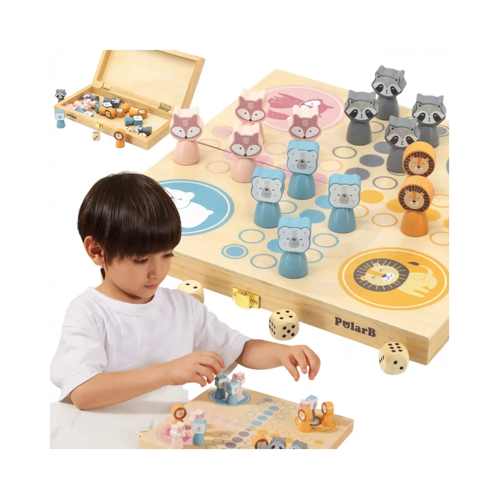 VIGA PolarB Drewniana gra Ludo Chińczyk