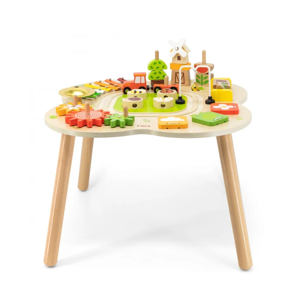 VIGA PolarB Stół Stolik Edukacyjny Aktywności Piramidka Cymbałki Sensoryka Montessori