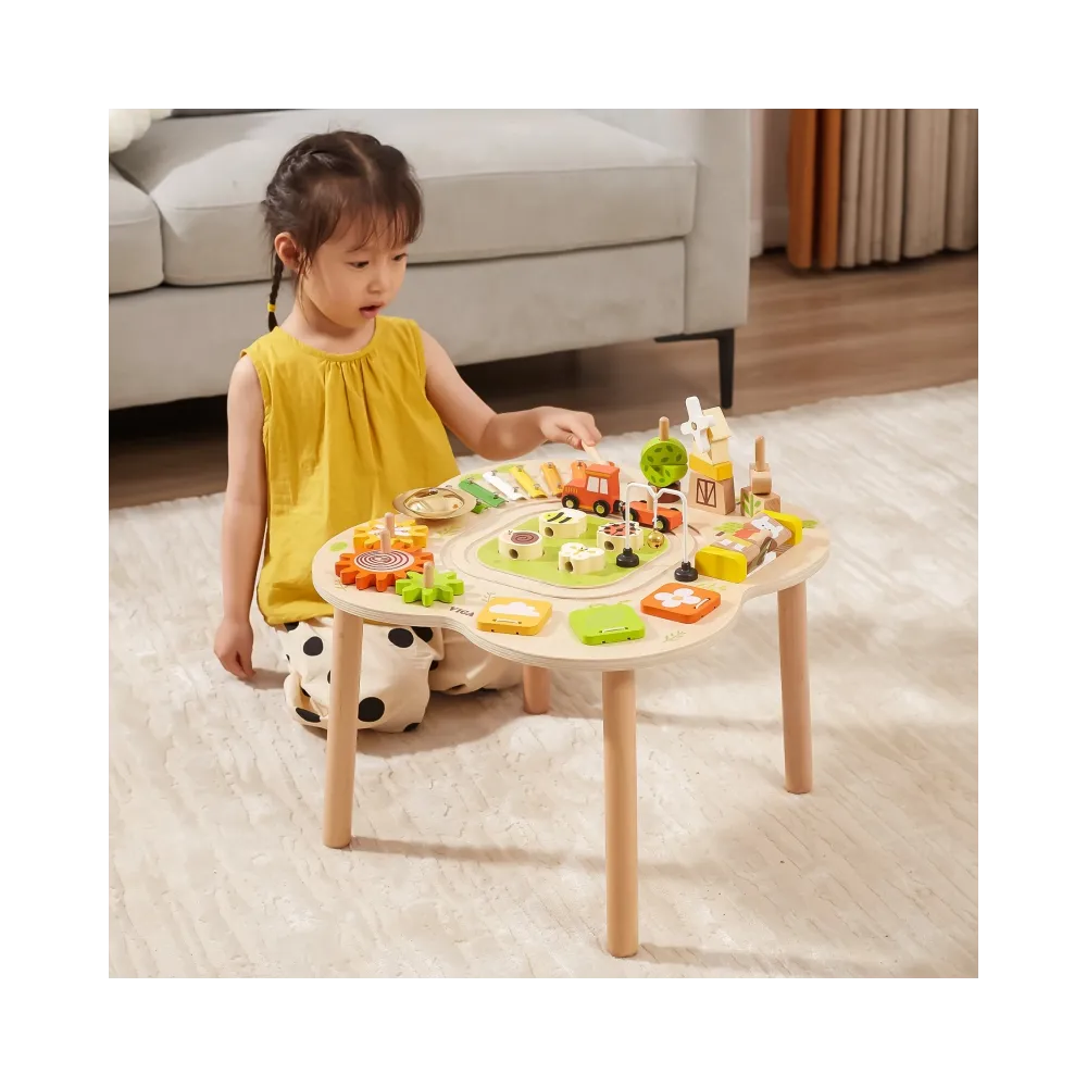 VIGA PolarB Stół Stolik Edukacyjny Aktywności Piramidka Cymbałki Sensoryka Montessori