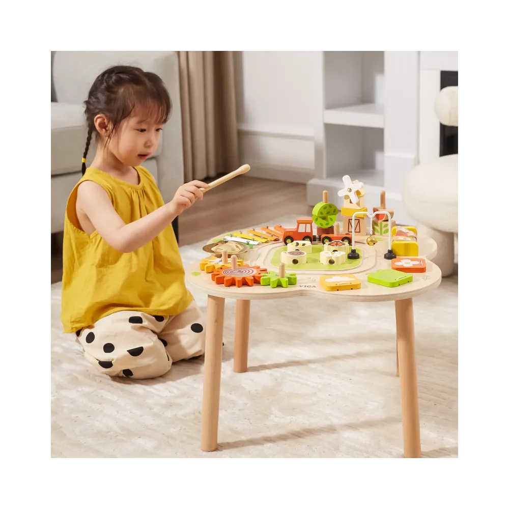 VIGA PolarB Stół Stolik Edukacyjny Aktywności Piramidka Cymbałki Sensoryka Montessori