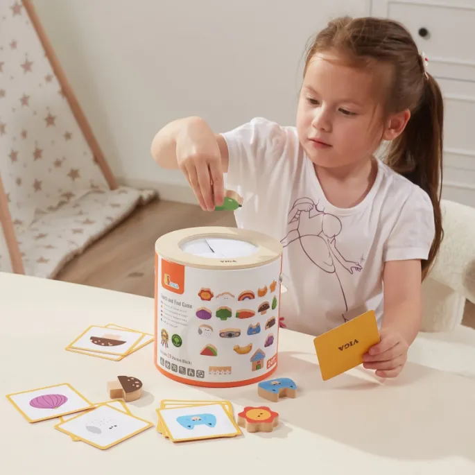 Kolorowe klocki w zestawie do gry w ciemno