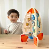 Edukacyjna rakieta Tooky Toy z drewna