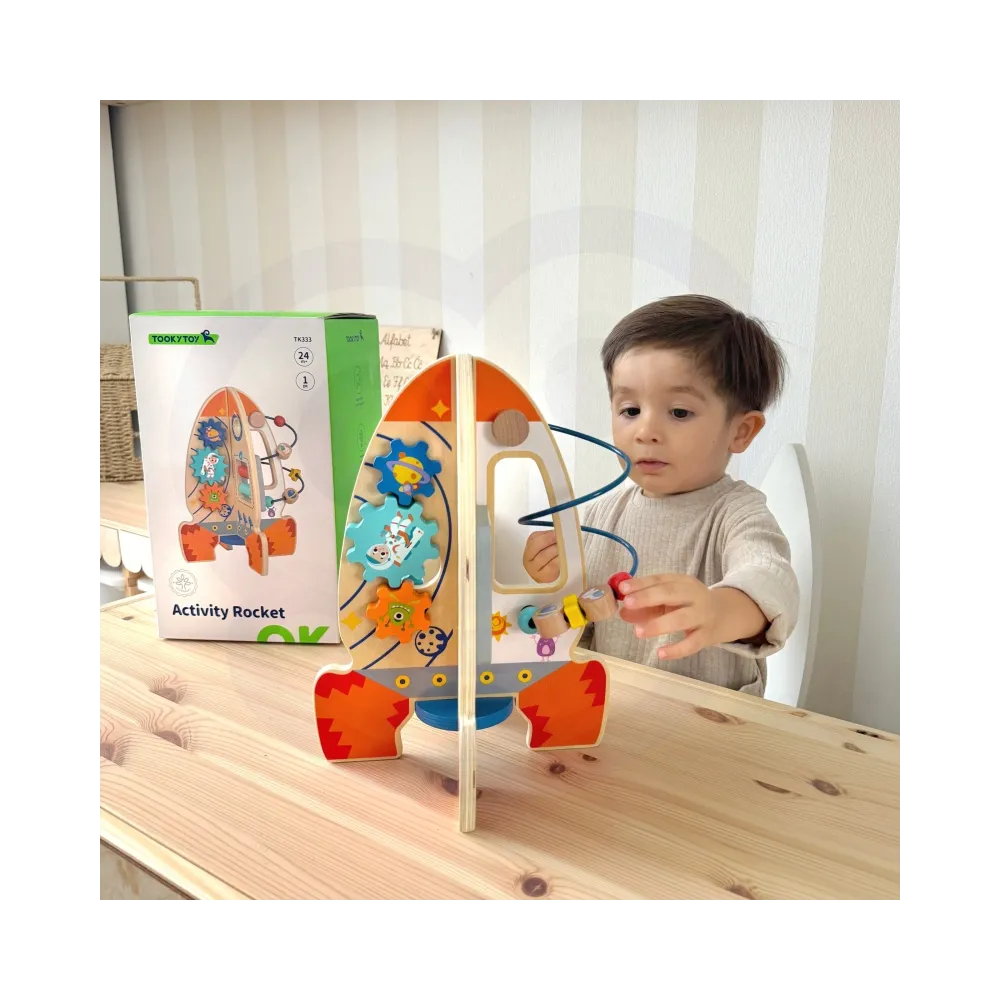 Tooky Toy drewniana rakieta stymulująca kreatywność