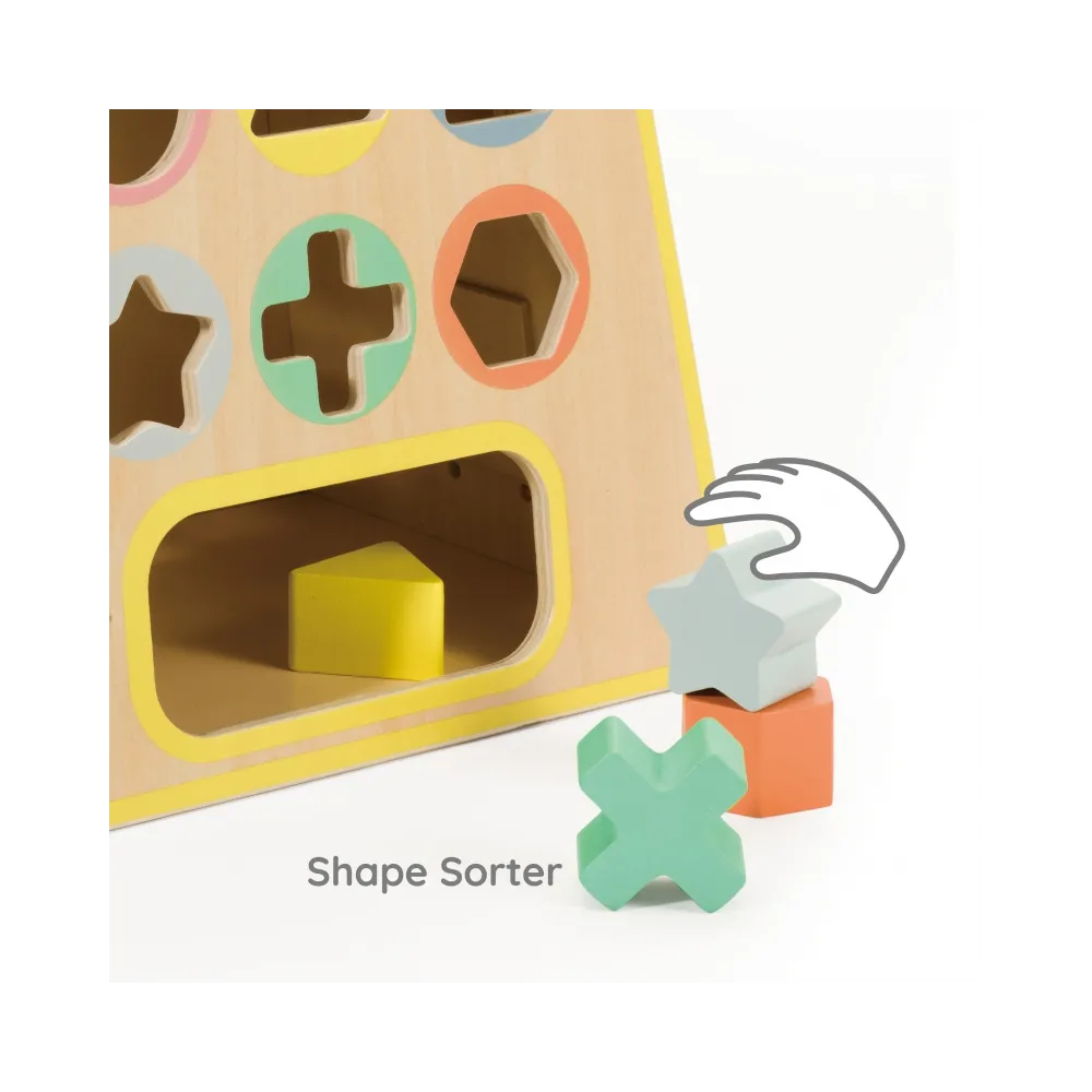 CLASSIC WORLD Drewniana Kostka Edukacyjna Sensoryczna 6w1