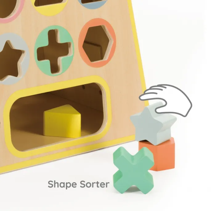 Edukacyjna kostka z kołami zębatymi i suwakiem