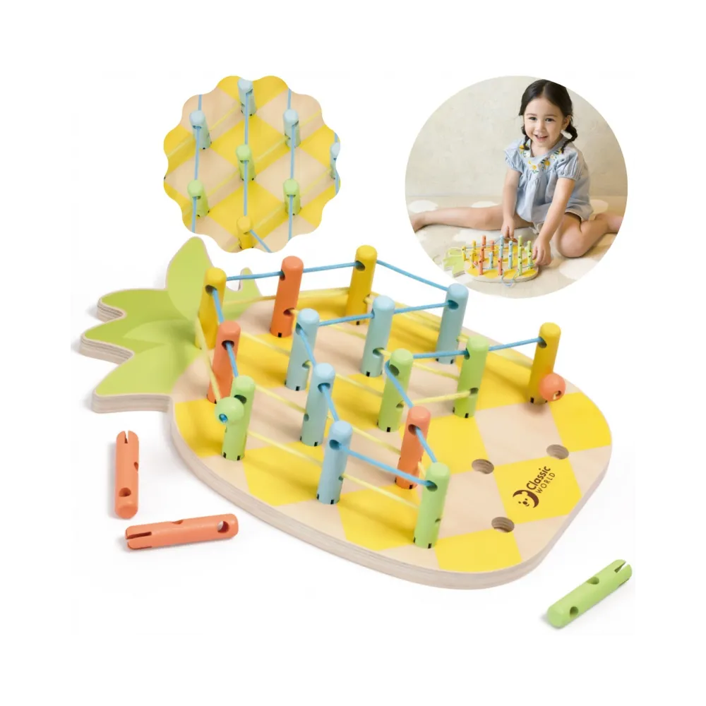 CLASSIC WORLD Wooden Threader Pineapple Pegs 21 pcs.