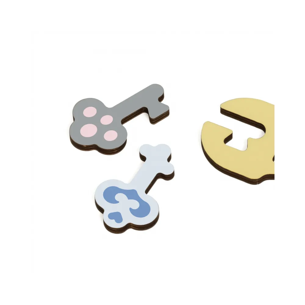 CLASSIC WORLD Drewniana Układanka Montessori Sensoryczna Klucze i Zamki do Dopasowania