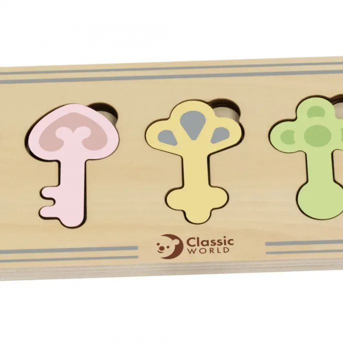 Trwała drewniana układanka edukacyjna dla maluchów