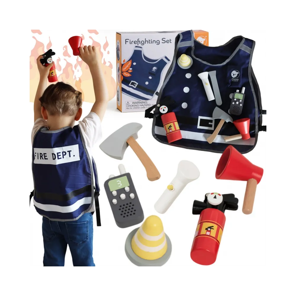 CLASSIC WORLD Little Firefighter Set Costume Tools 8 pcs.