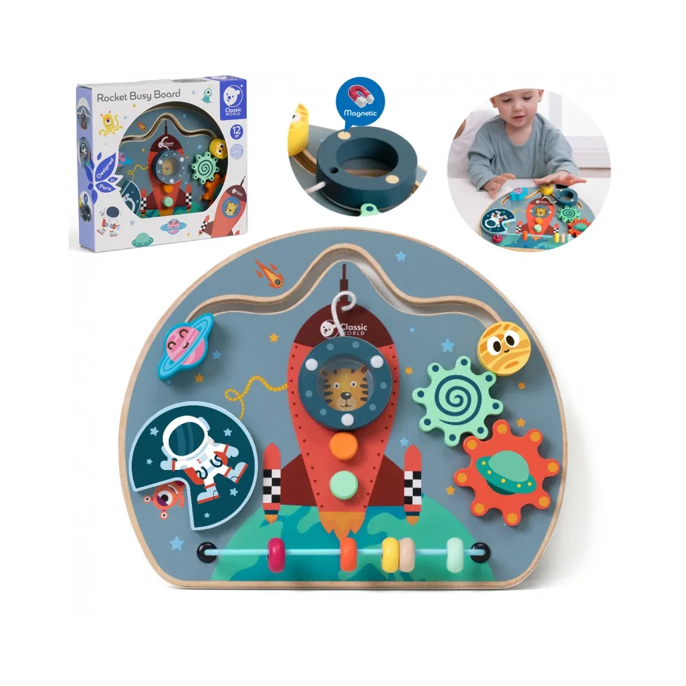 CLASSIC WORLD Tablica Manipulacyjna Wielofunkcyjna 6w1 Rakieta