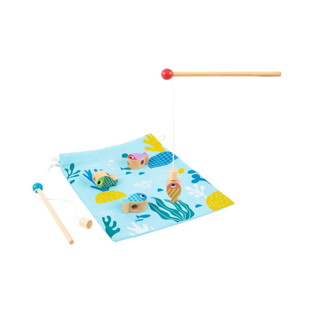 TOOKY TOY Drewniana Gra Wieloryb i Rybki Wielofunkcyjna 4 w 1