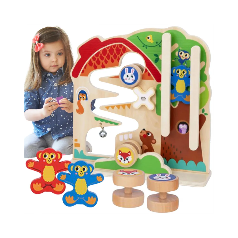 TOOKY TOY Drewniana Tablica Manipulacyjna Montessori Labirynt