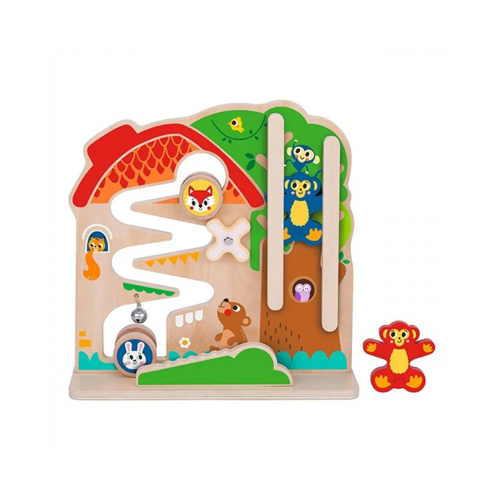 TOOKY TOY Drewniana Tablica Manipulacyjna Montessori Labirynt