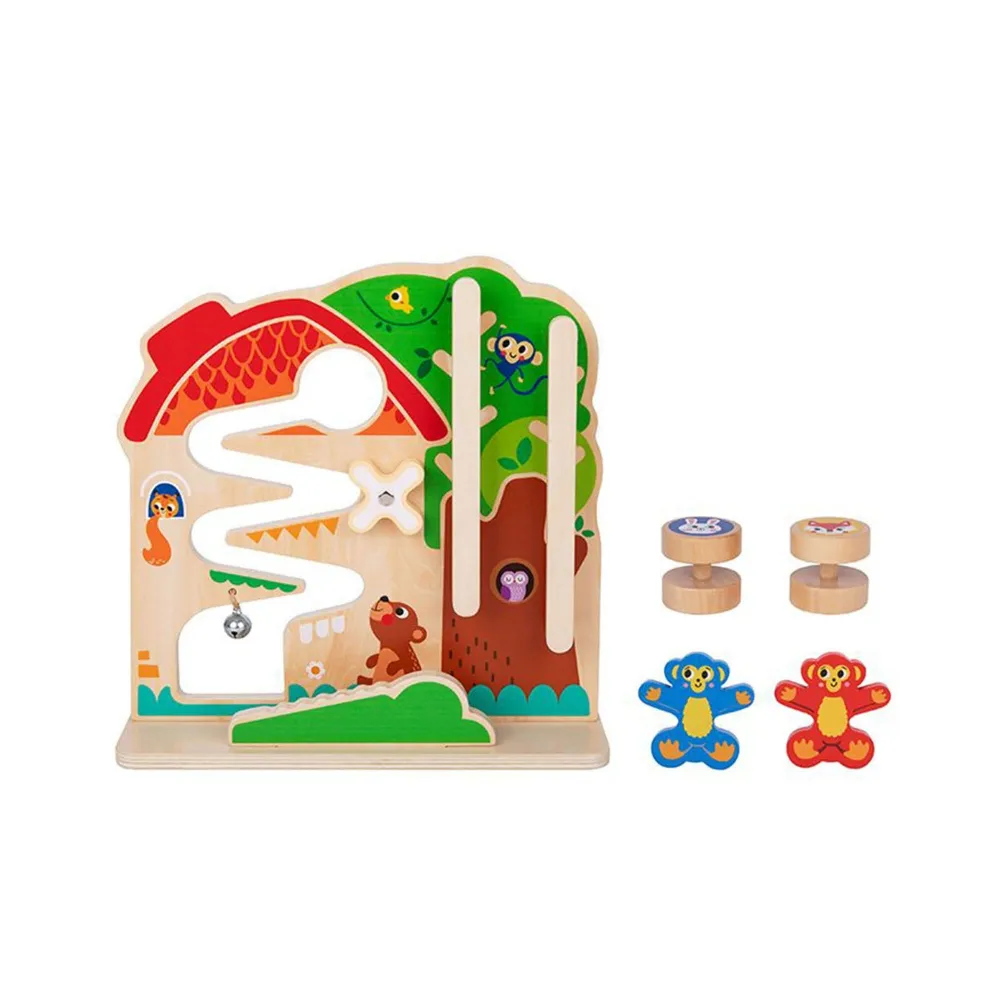 TOOKY TOY Drewniana Tablica Manipulacyjna Montessori Labirynt