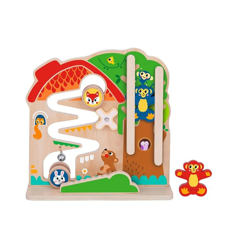 TOOKY TOY Drewniana Tablica Manipulacyjna Montessori Labirynt