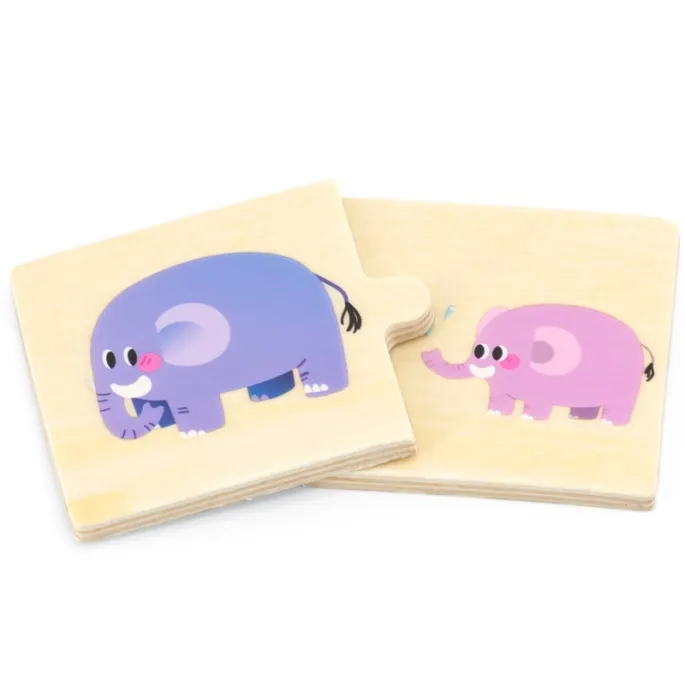 Zwierzęta w drewnianej układance edukacyjnej