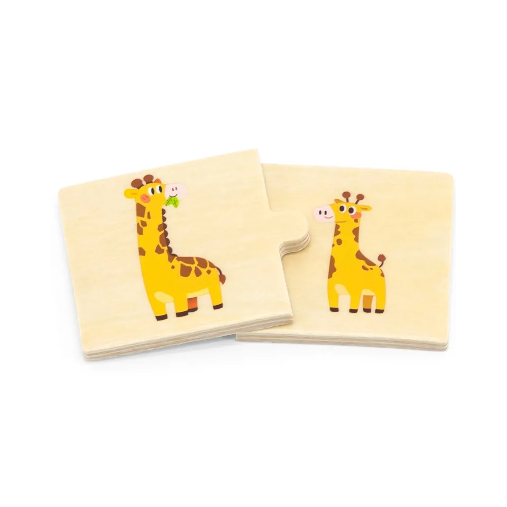 VIGA Drewniane Puzzle Układanka Zwierzątka Małe i Duże