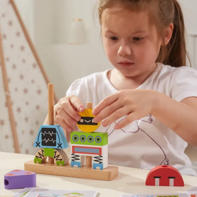 Bezpieczne klocki z drewna bukowego do kreatywnej zabawy