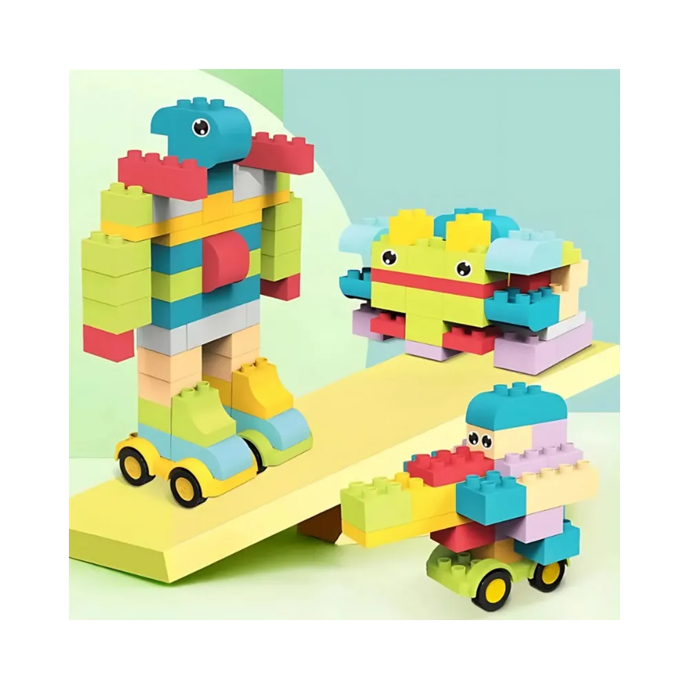 WOOPIE Duże Klocki Konstrukcyjne Edukacyjne dla Dzieci 86 el. - Wyparzanie w 120 stopniach