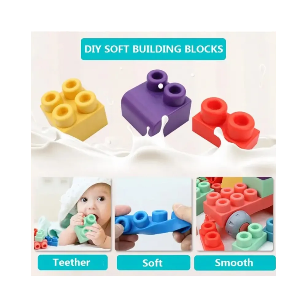 WOOPIE Duże Klocki Konstrukcyjne Edukacyjne dla Dzieci 86 el. - Wyparzanie w 120 stopniach