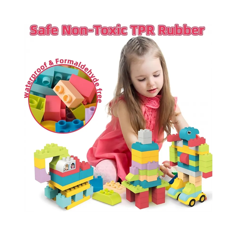 WOOPIE Duże Klocki Konstrukcyjne Edukacyjne dla Dzieci 86 el. - Wyparzanie w 120 stopniach