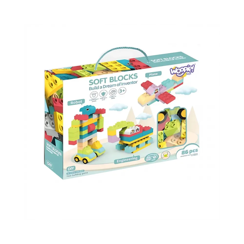WOOPIE Duże Klocki Konstrukcyjne Edukacyjne dla Dzieci 86 el. - Wyparzanie w 120 stopniach