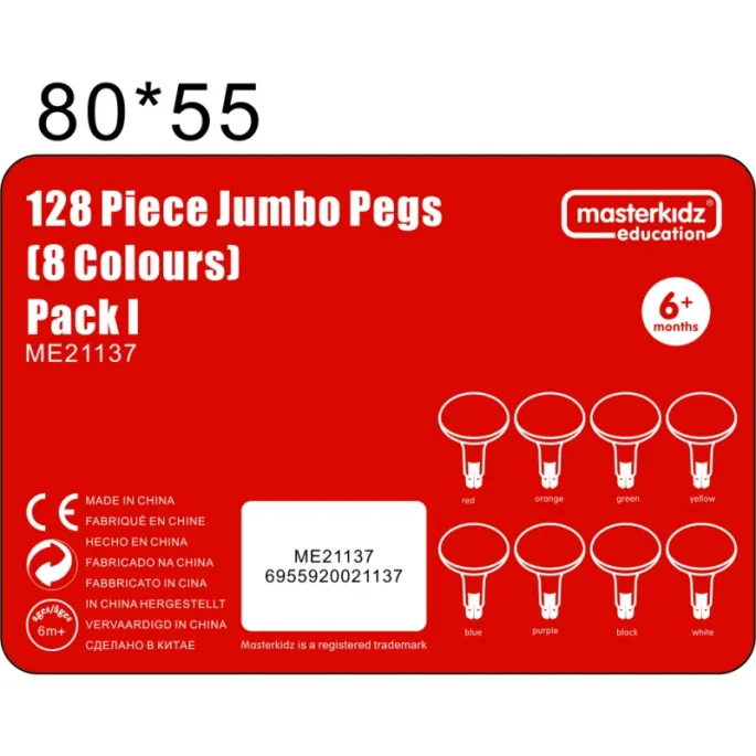 Rozwój umiejętności motorycznych z kolorowymi kołkami Jumbo