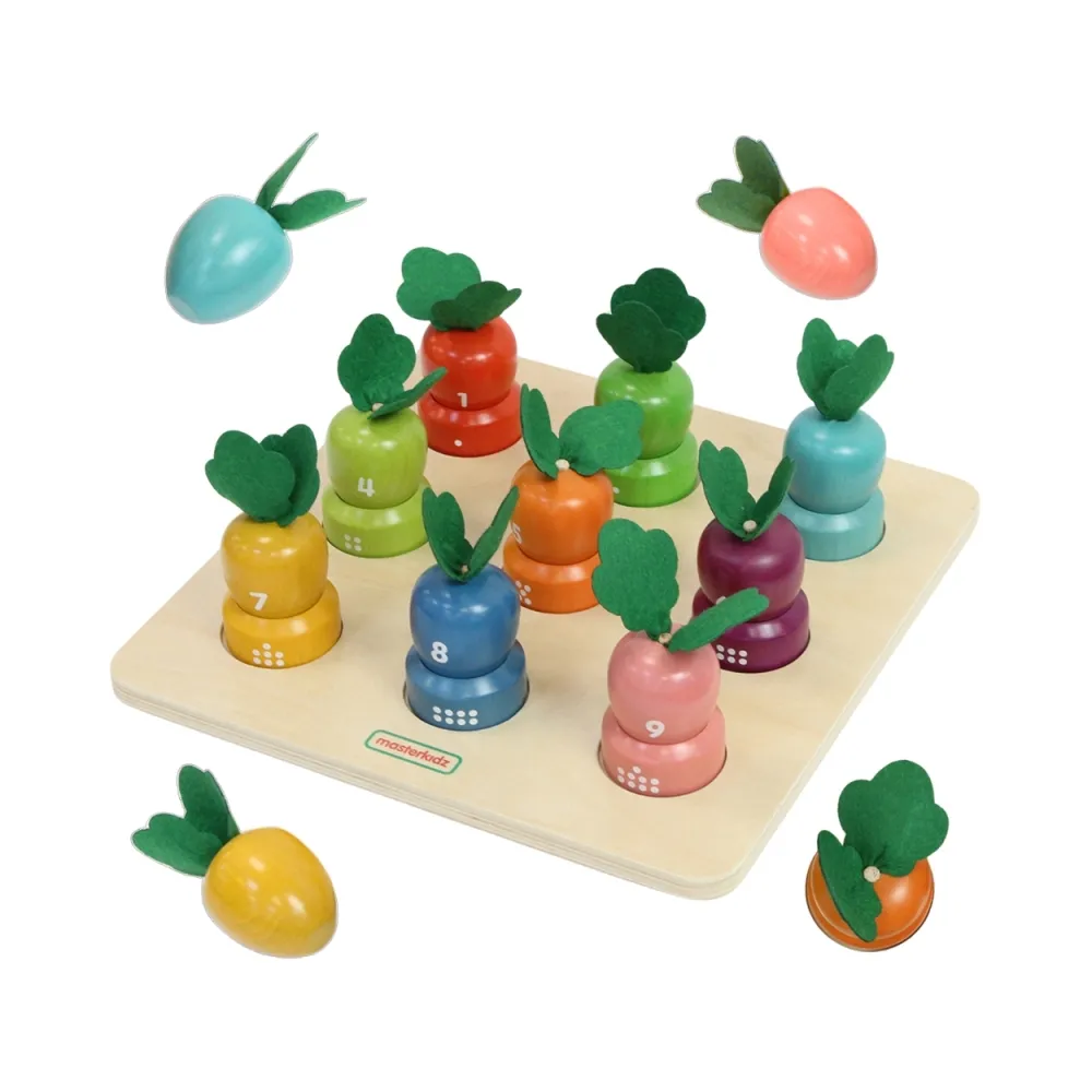 MASTERKIDZ Tablica Edukacyjna Warzywa Nauka Liczb i Kolorów Montessori