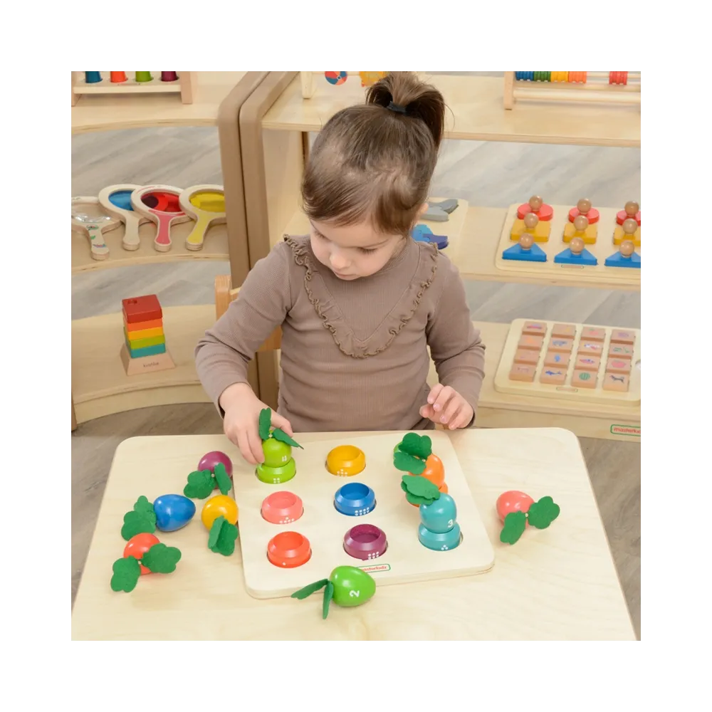 MASTERKIDZ Tablica Edukacyjna Warzywa Nauka Liczb i Kolorów Montessori