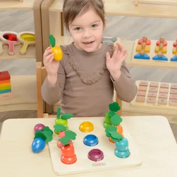 MASTERKIDZ Tablica Edukacyjna Warzywa Nauka Liczb i Kolorów Montessori