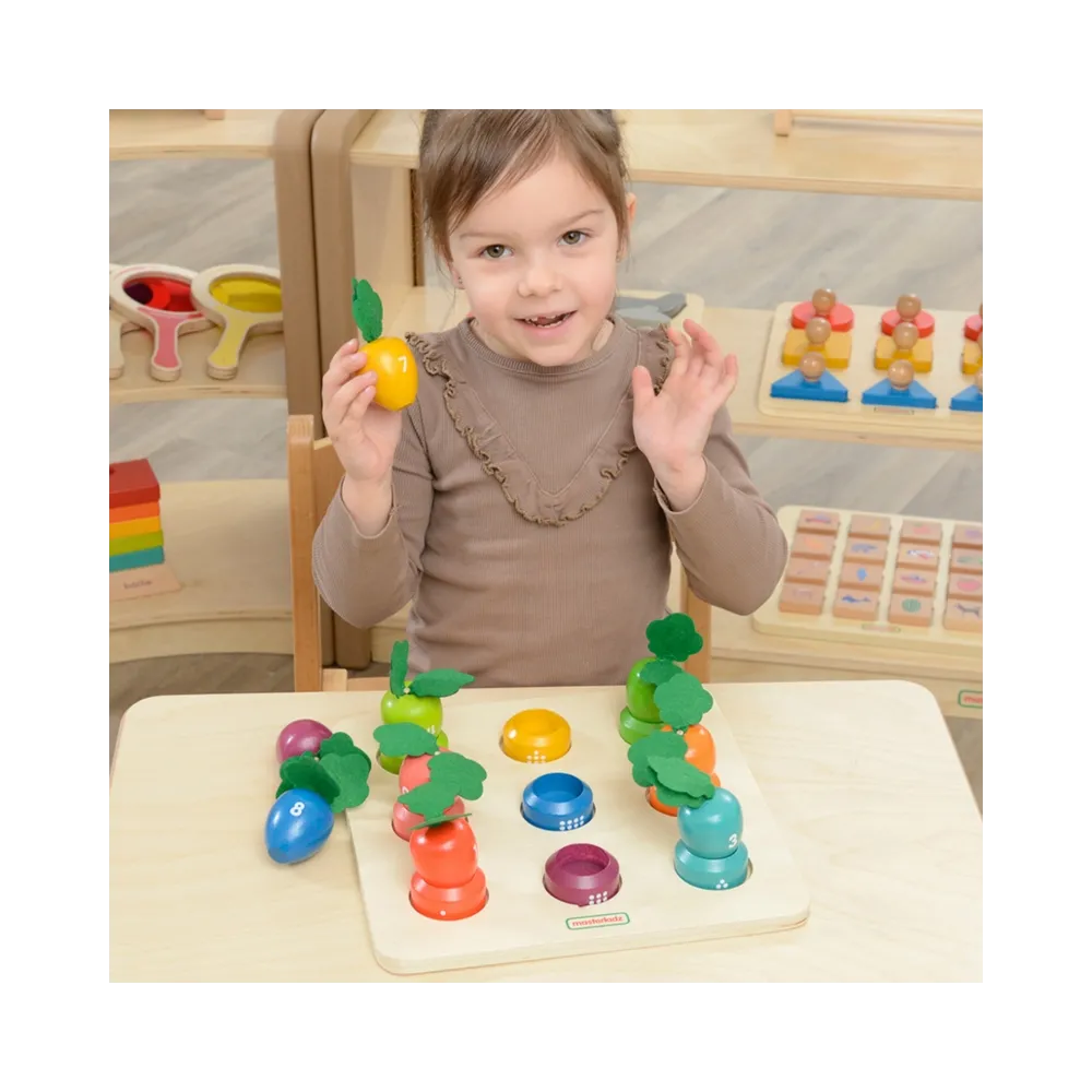 MASTERKIDZ Tablica Edukacyjna Warzywa Nauka Liczb i Kolorów Montessori