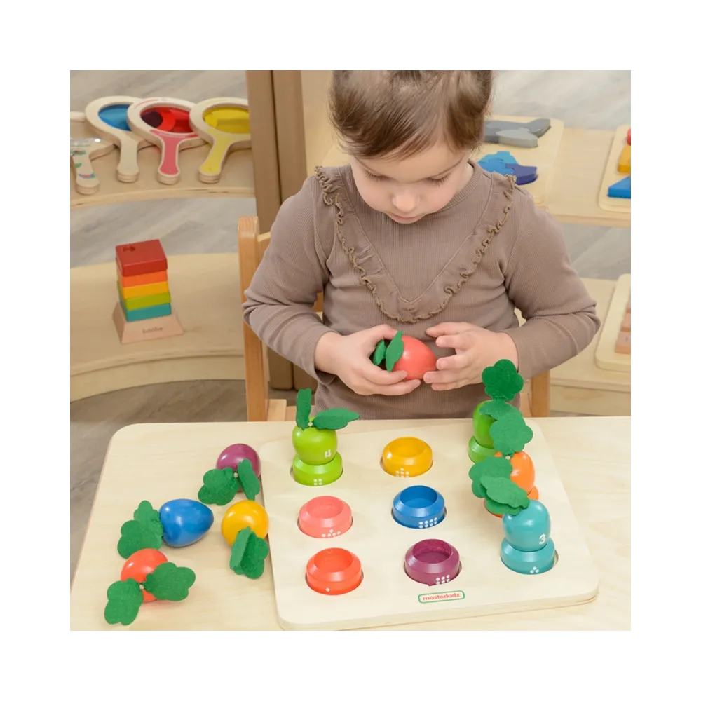 MASTERKIDZ Tablica Edukacyjna Warzywa Nauka Liczb i Kolorów Montessori