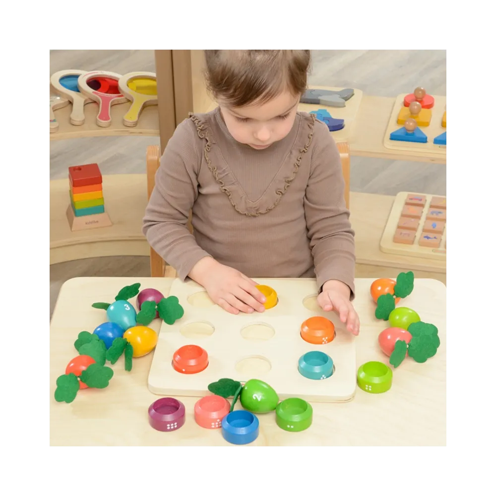 MASTERKIDZ Tablica Edukacyjna Warzywa Nauka Liczb i Kolorów Montessori