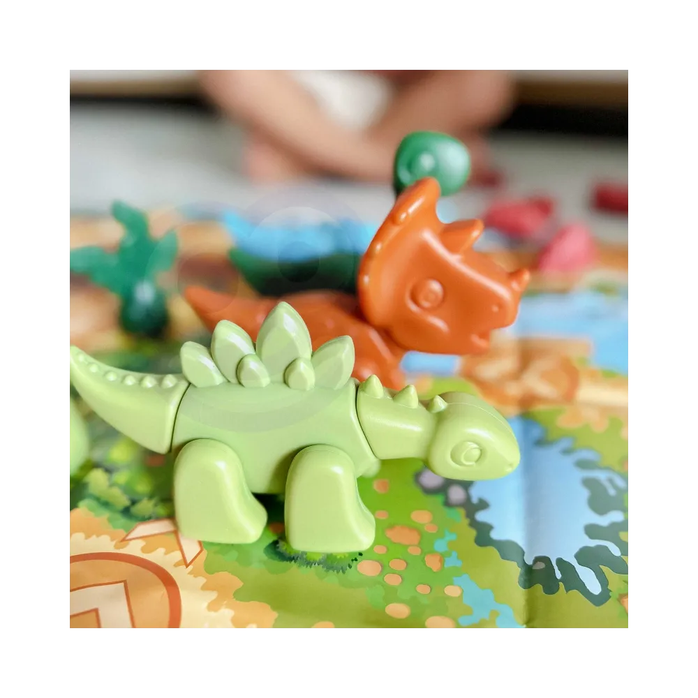 WOOPIE Zestaw Konstrukcyjny 2w1 Gra Planszowa Dinozaury + Kostka 46 el.