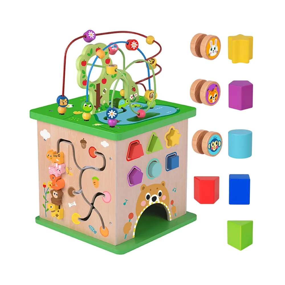 TOOKY TOY Kostka Edukacyjna Sorter Labirynt Przeplatanka Zwierzątka