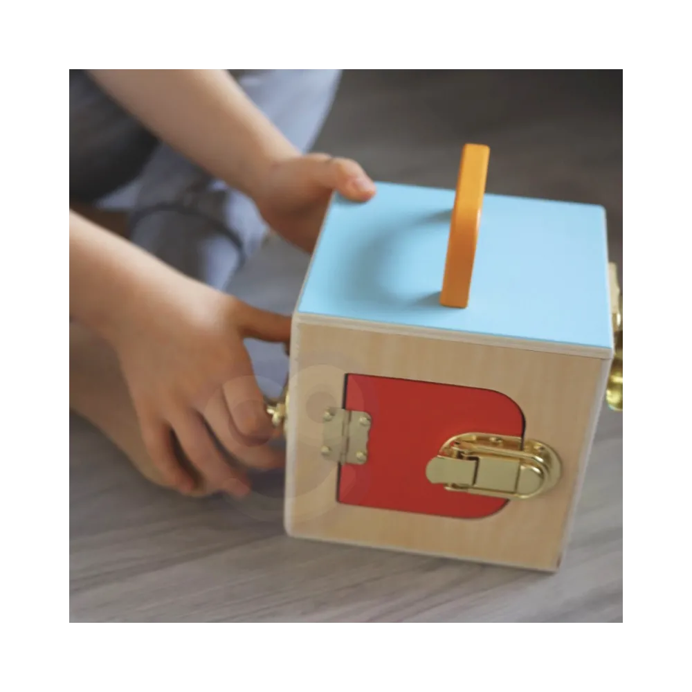 Tooky Toy Edukacyjne Pudełko Montessori Układanka Liczydło Tablica Pogody 6w1 od 3 Lat