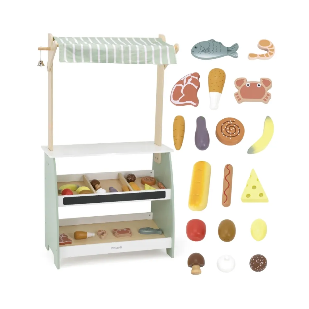 VIGA PolarB Drewniane Stoisko Targowe Zestaw XXl Stragan Sklep z Akcesoriamii