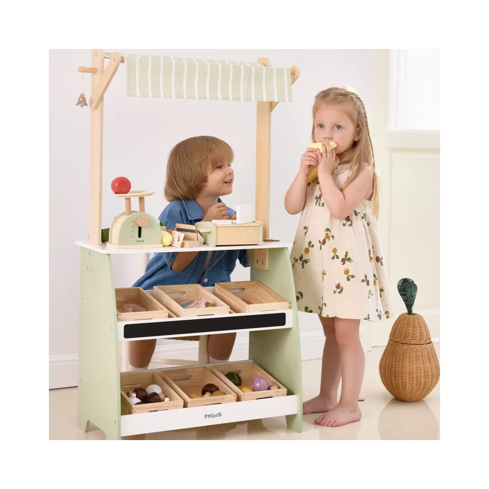 VIGA PolarB Drewniane Stoisko Targowe Zestaw XXl Stragan Sklep z Akcesoriamii