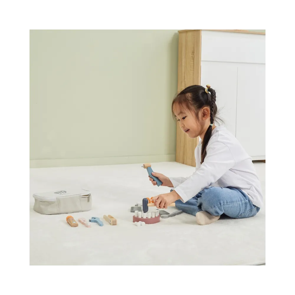 VIGA PolarB Drewniany Zestaw Dentysty Torba