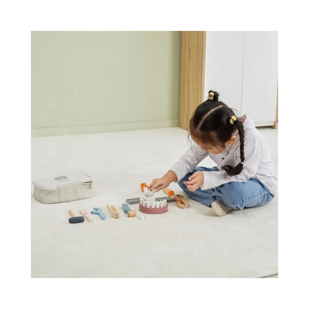 VIGA PolarB Drewniany Zestaw Dentysty Torba