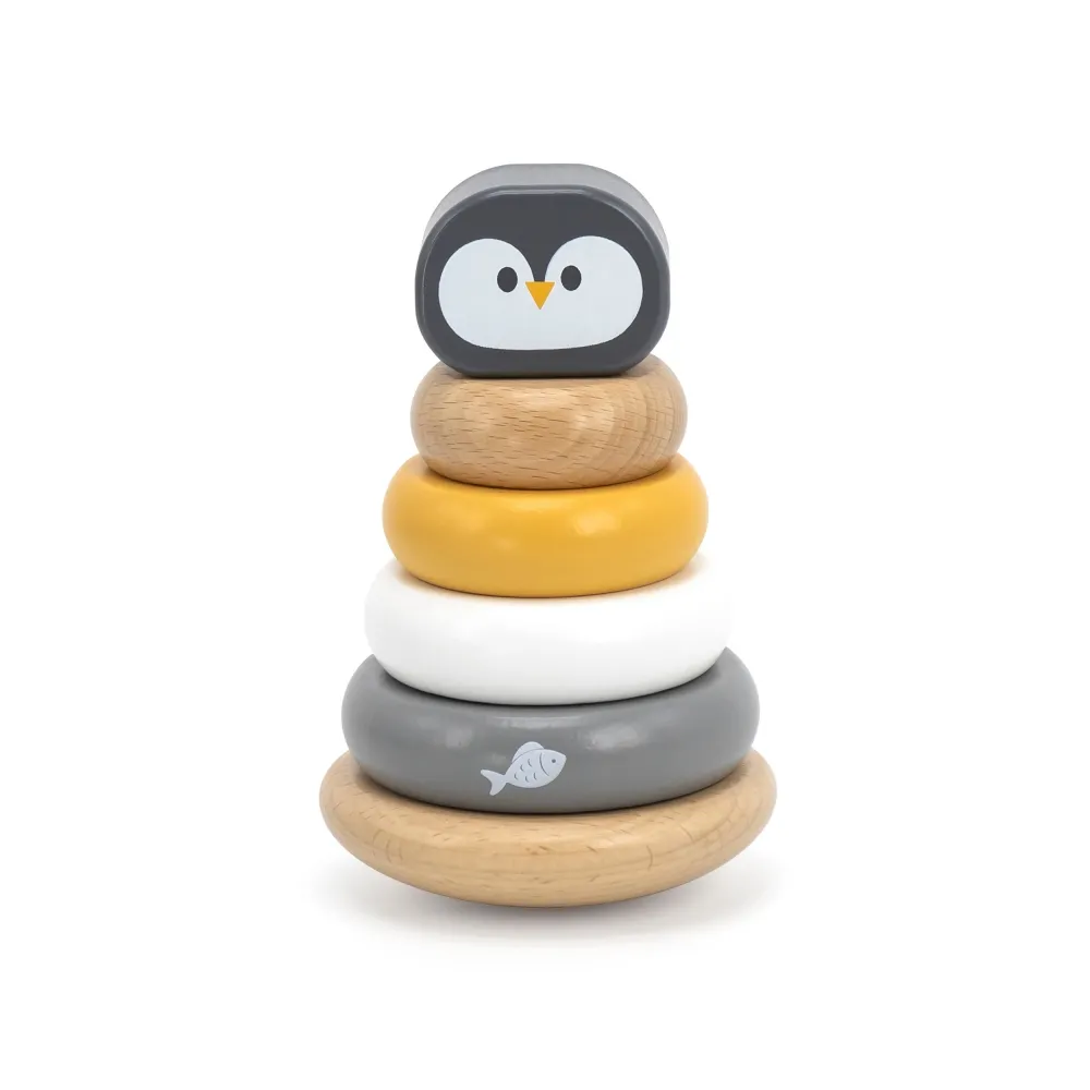 Piramidka edukacyjna z główką pingwinka od VIGA PolarB