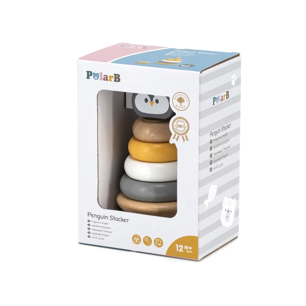 Edukacyjna piramidka dla dzieci w kształcie pingwina