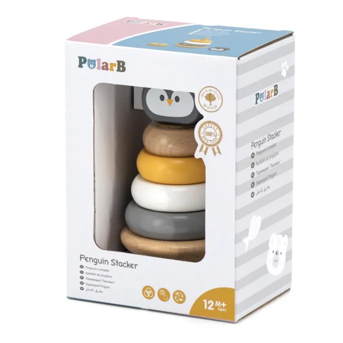 Edukacyjna piramidka dla dzieci w kształcie pingwina