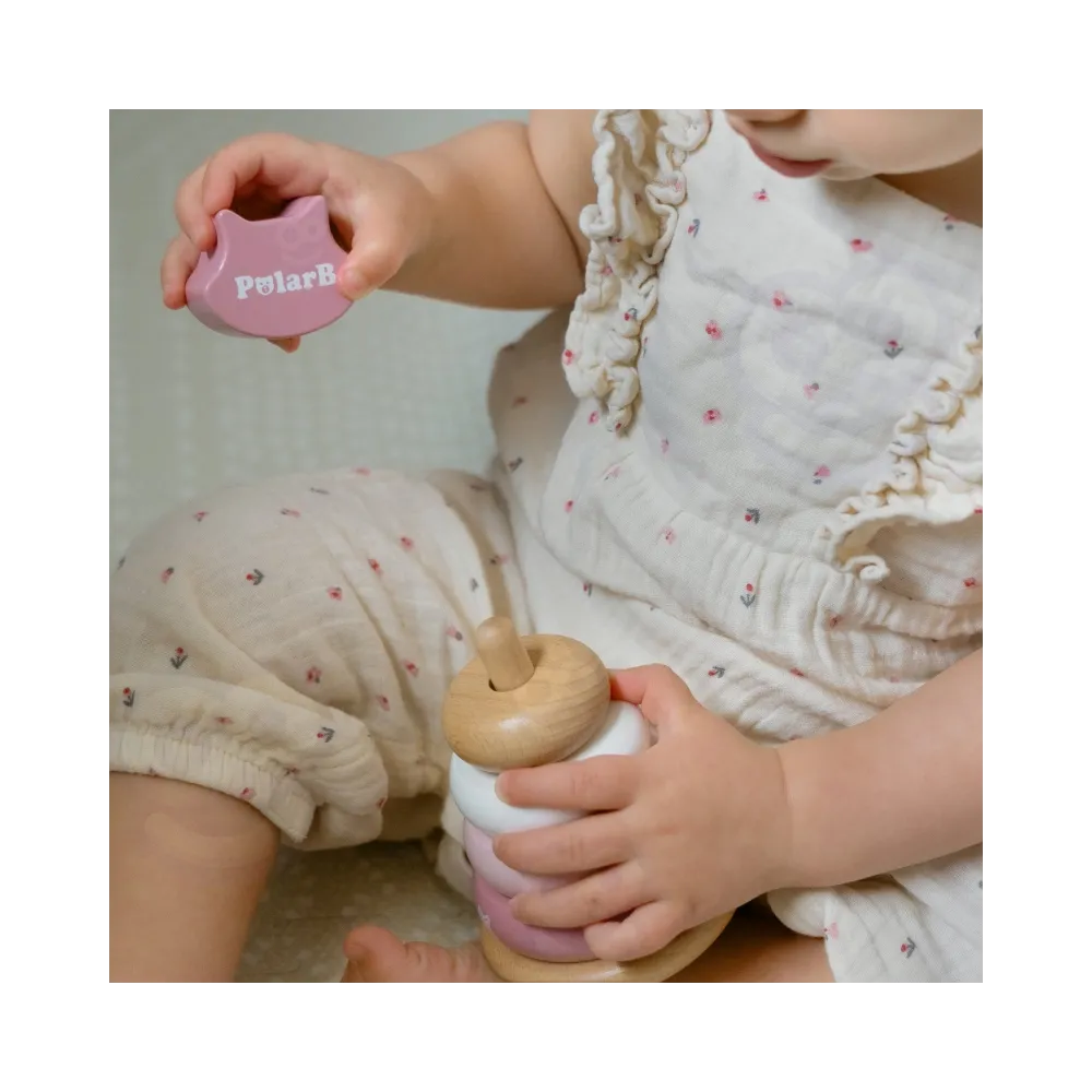 VIGA PolarB Drewniana Piramidka Edukacyjna - Lisek