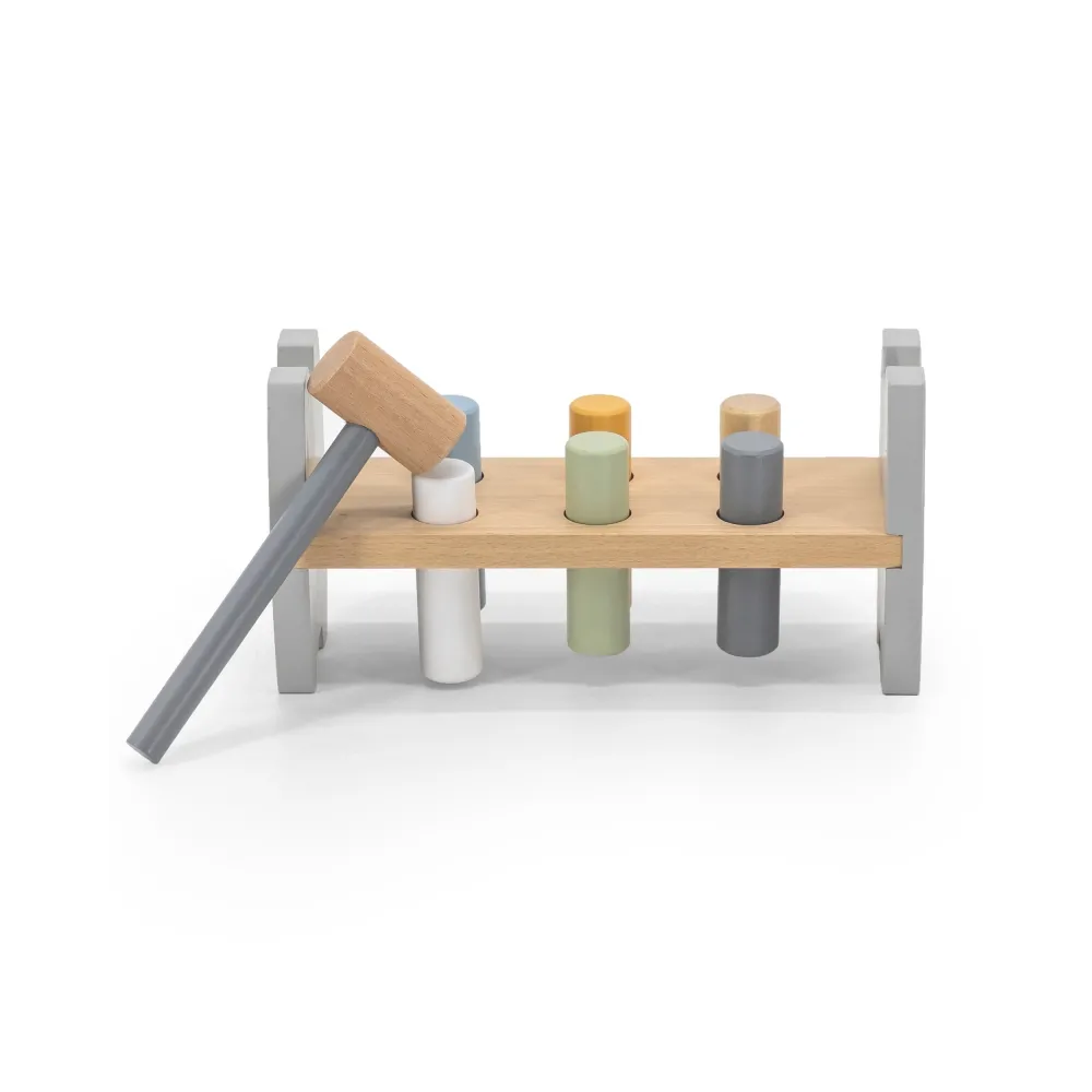 VIGA PolarB Drewniana Przebijanka Wbijanka z Młoteczkiem Pingwinek Montessori