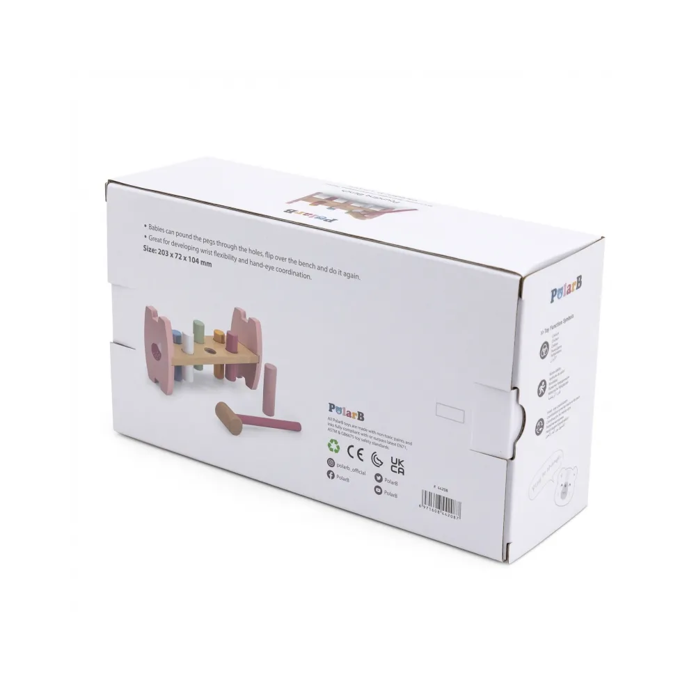 VIGA PolarB Drewniana Przebijanka Wbijanka z Młoteczkiem Lisek Montessori