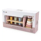 VIGA PolarB Zestaw Drewniana Piramidka + Przebijanka z Młoteczkiem Lisek Montessori