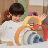 VIGA PolarB Drewniana Tęcza Układanka Klocki Kreatywne Montessori