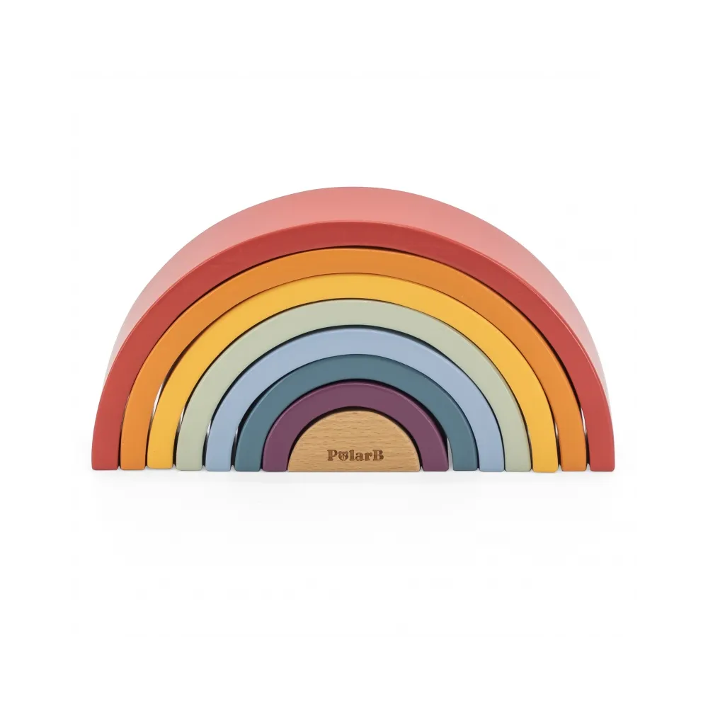 VIGA PolarB Drewniana Tęcza Układanka Klocki Kreatywne Montessori